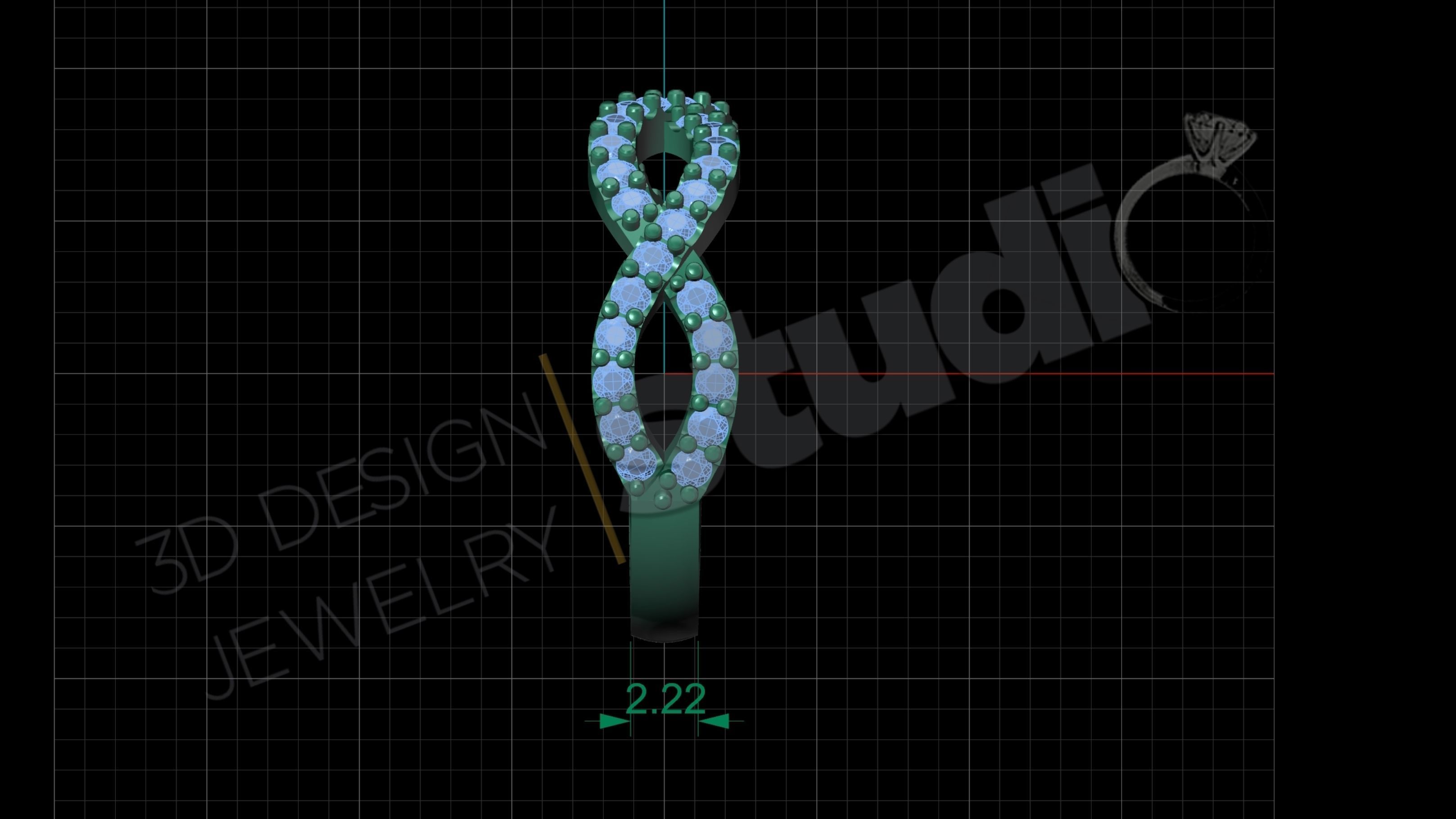 Ring luxury design model 3D print model_6