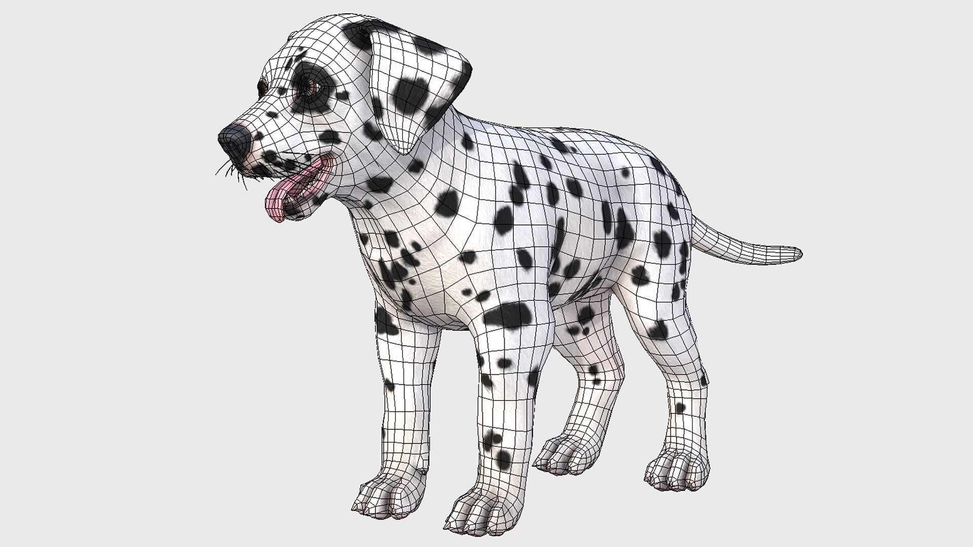 Puppy - Dalmatian Low-poly 3D model_2