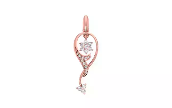 Solitaire Women Pendants 3dm STL OBJ FBX Renders Details