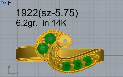 Fashion Design ring 1922 3D print model 3D print model_4
