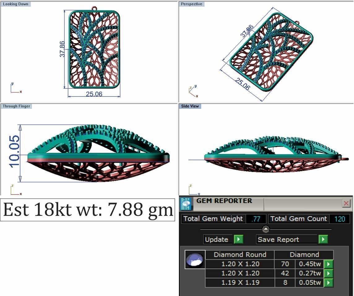 Solitaire Women Pendants 3dm STL OBJ FBX Renders Details 3D print model_3
