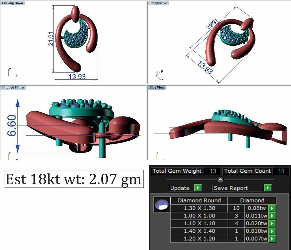 Solitaire Women Pendants 3dm STL OBJ FBX Renders Details 3D print model_3