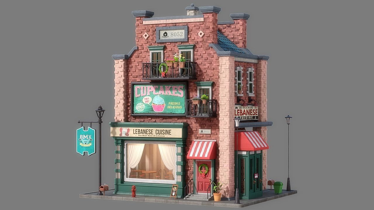 Cartoon House 11 3D model_1