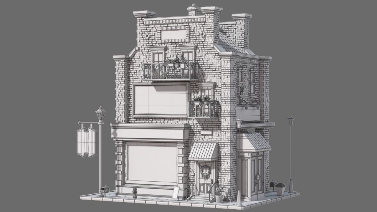 Cartoon House 11 3D model_7