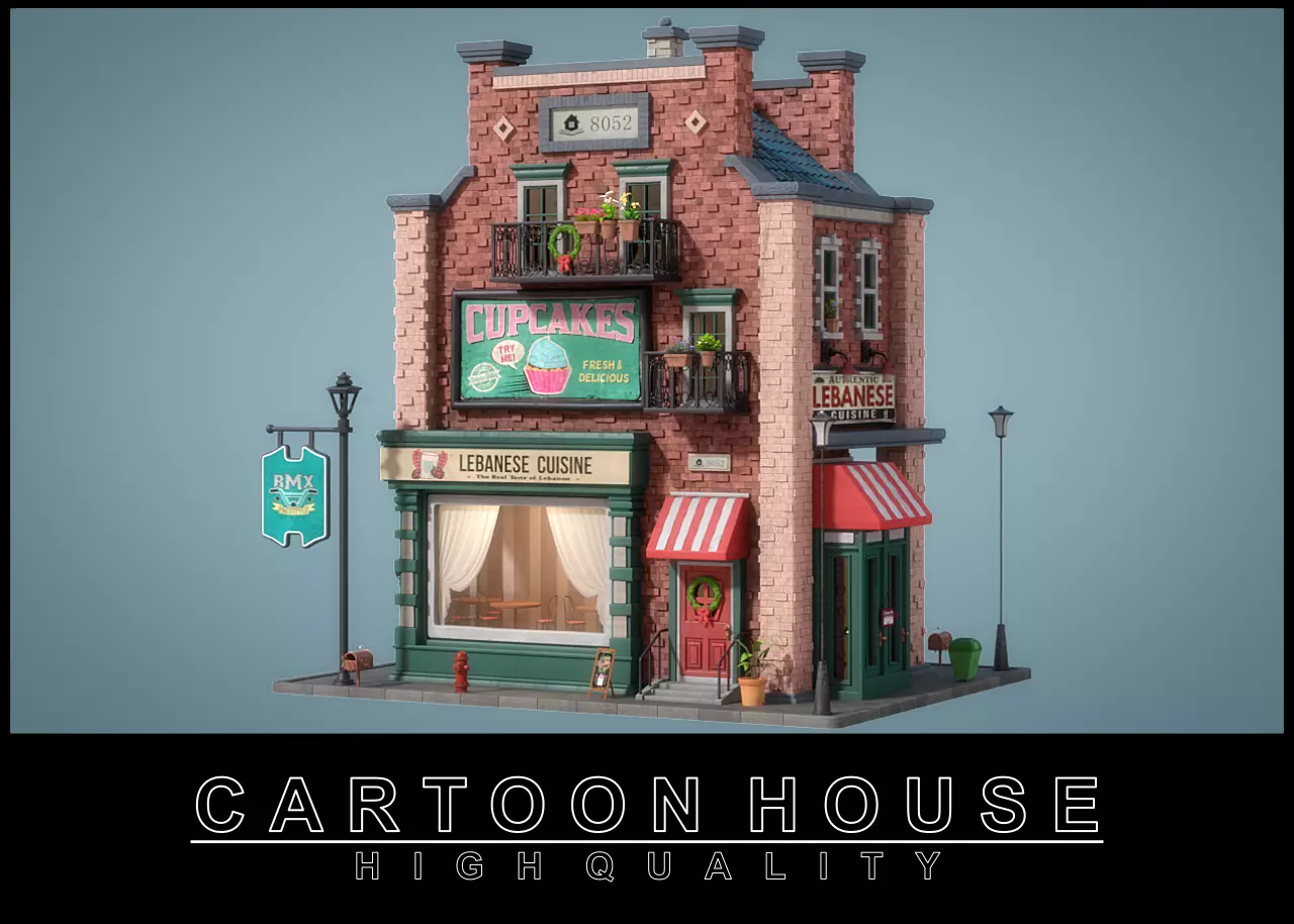 Cartoon House 11 3D model_0
