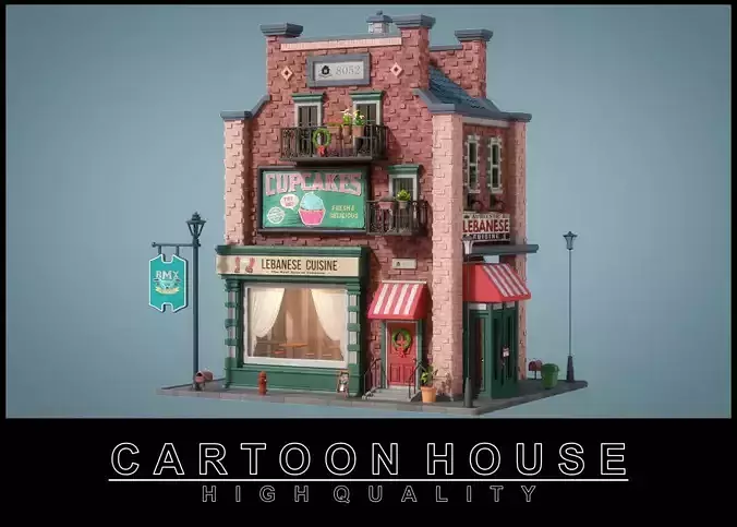 Cartoon House 11 3D model