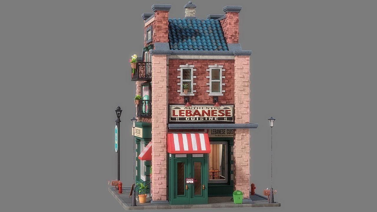 Cartoon House 11 3D model_2