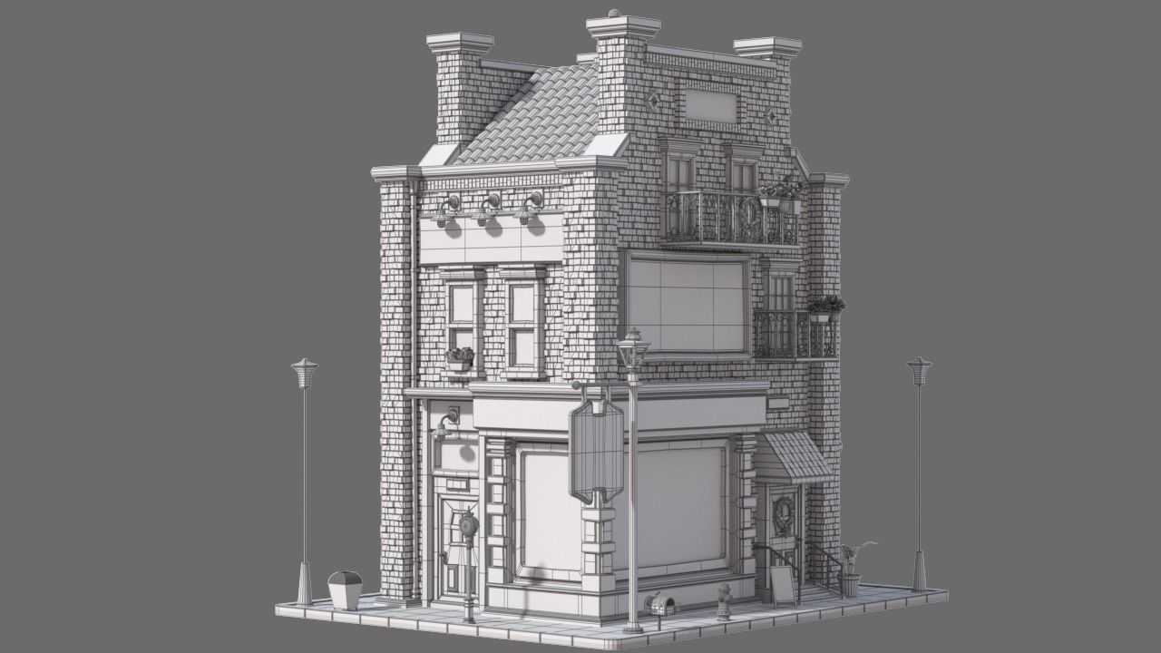 Cartoon House 11 3D model_12