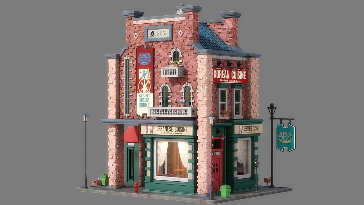 Cartoon House 11 3D model_4