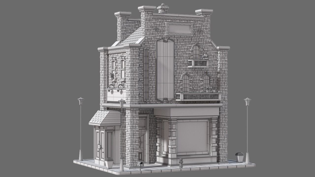 Cartoon House 11 3D model_9