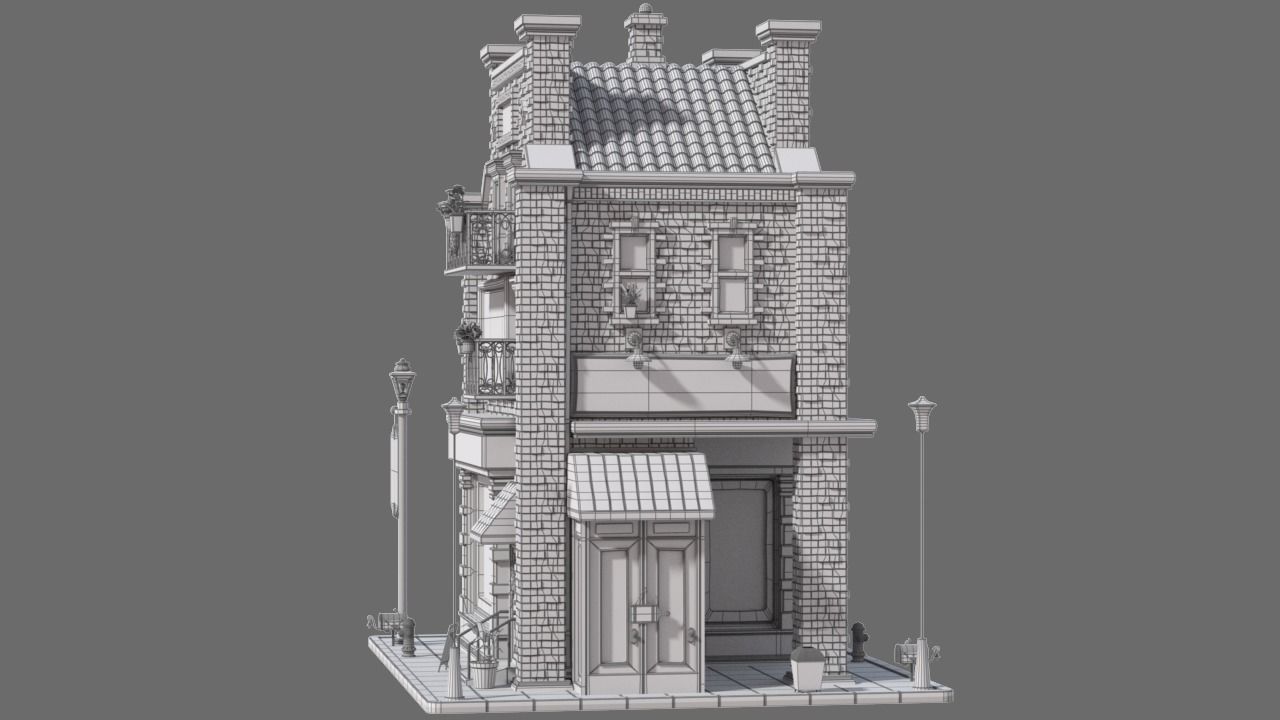 Cartoon House 11 3D model_8