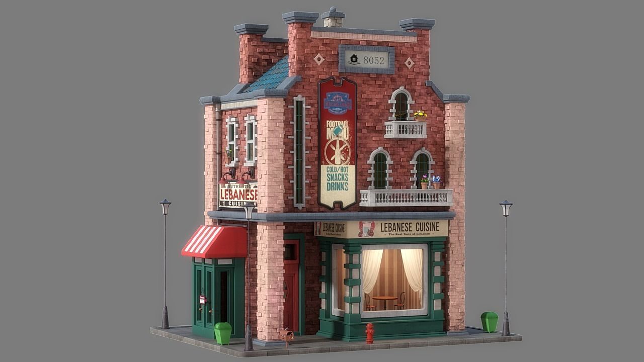 Cartoon House 11 3D model_3