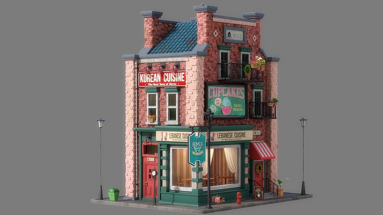 Cartoon House 11 3D model_6