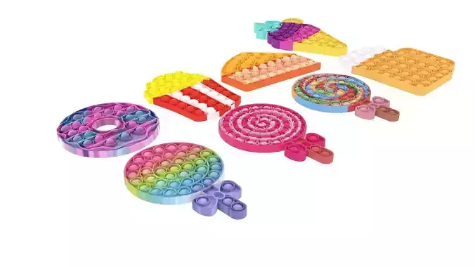 Food Pop It Fidget Toys Set