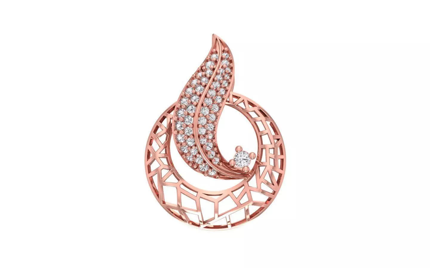 Solitaire Women Pendants 3dm STL OBJ FBX Renders Details 3D print model_0