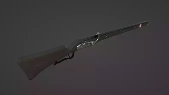 1480 Matchlock Arquebus Long Rifle Low-poly 3D model