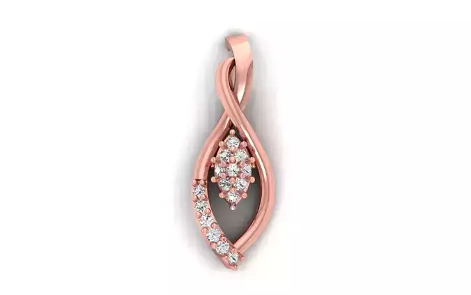 Solitaire Women Pendants 3dm STL OBJ FBX Renders Details