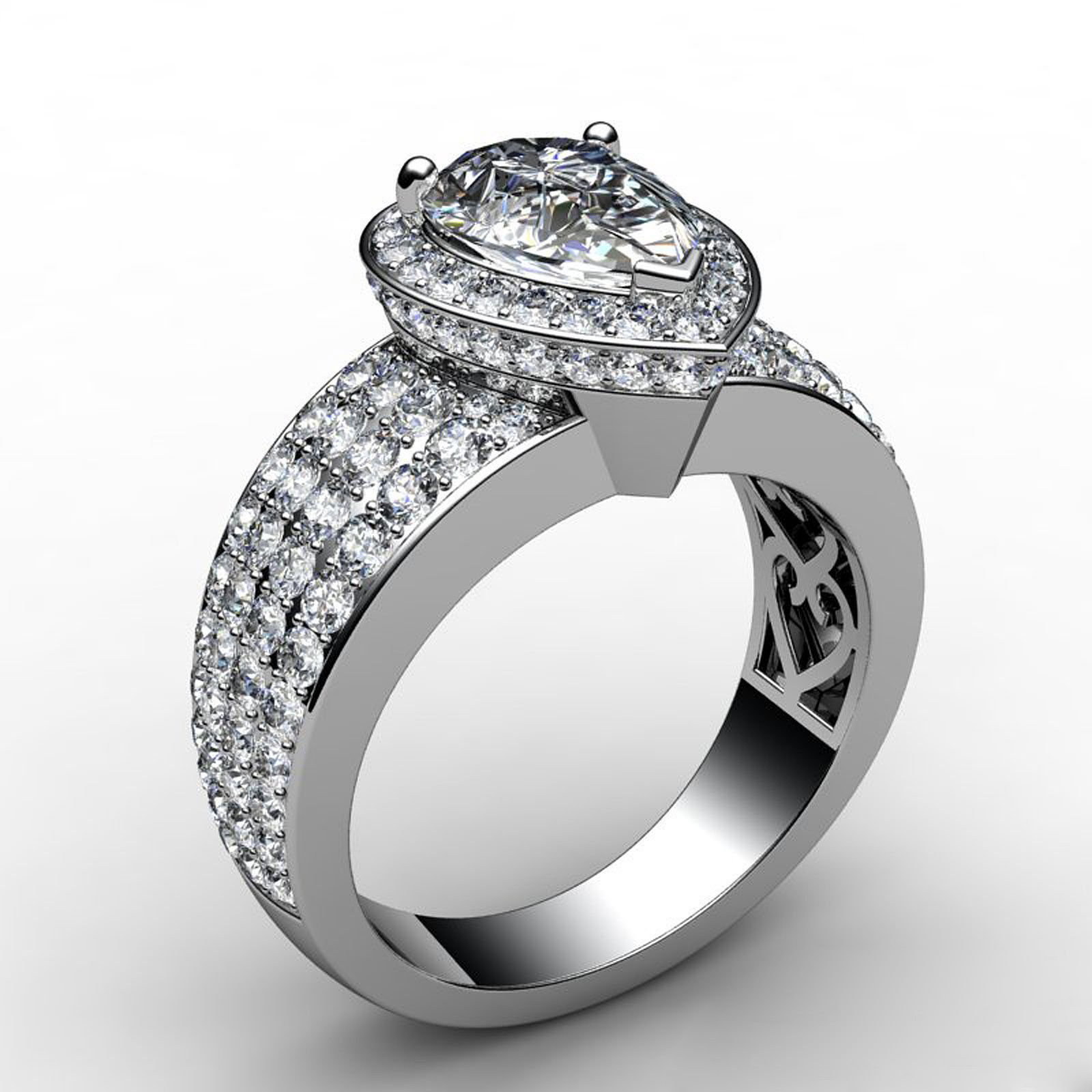 pear shape halo ring 3D print model_3