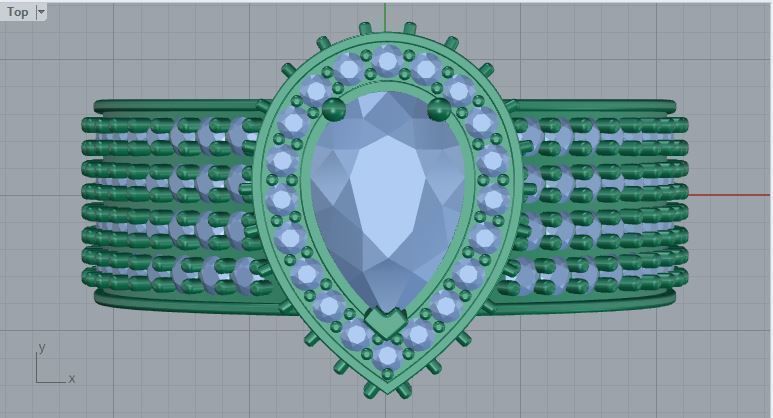 pear shape halo ring 3D print model_10