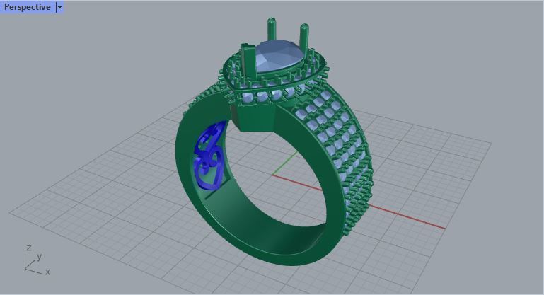 pear shape halo ring 3D print model_7