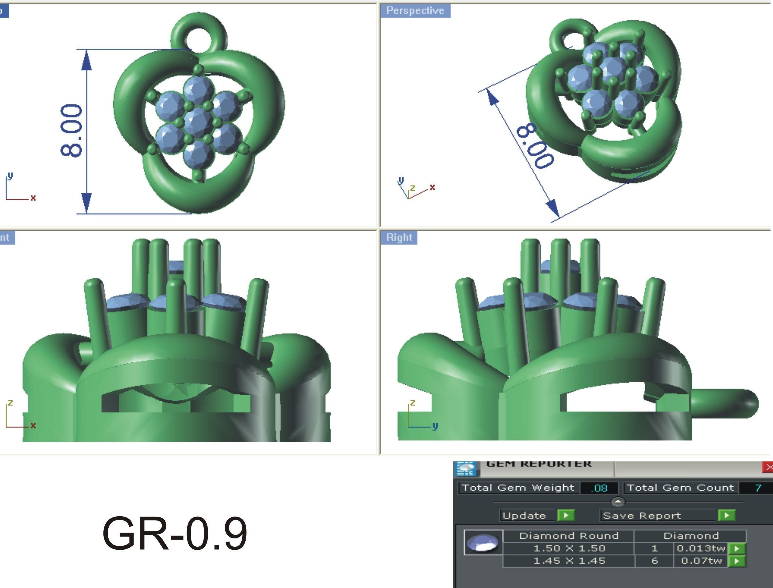 Solitaire Women Pendants 3dm STL OBJ FBX Renders Details 3D print model_3