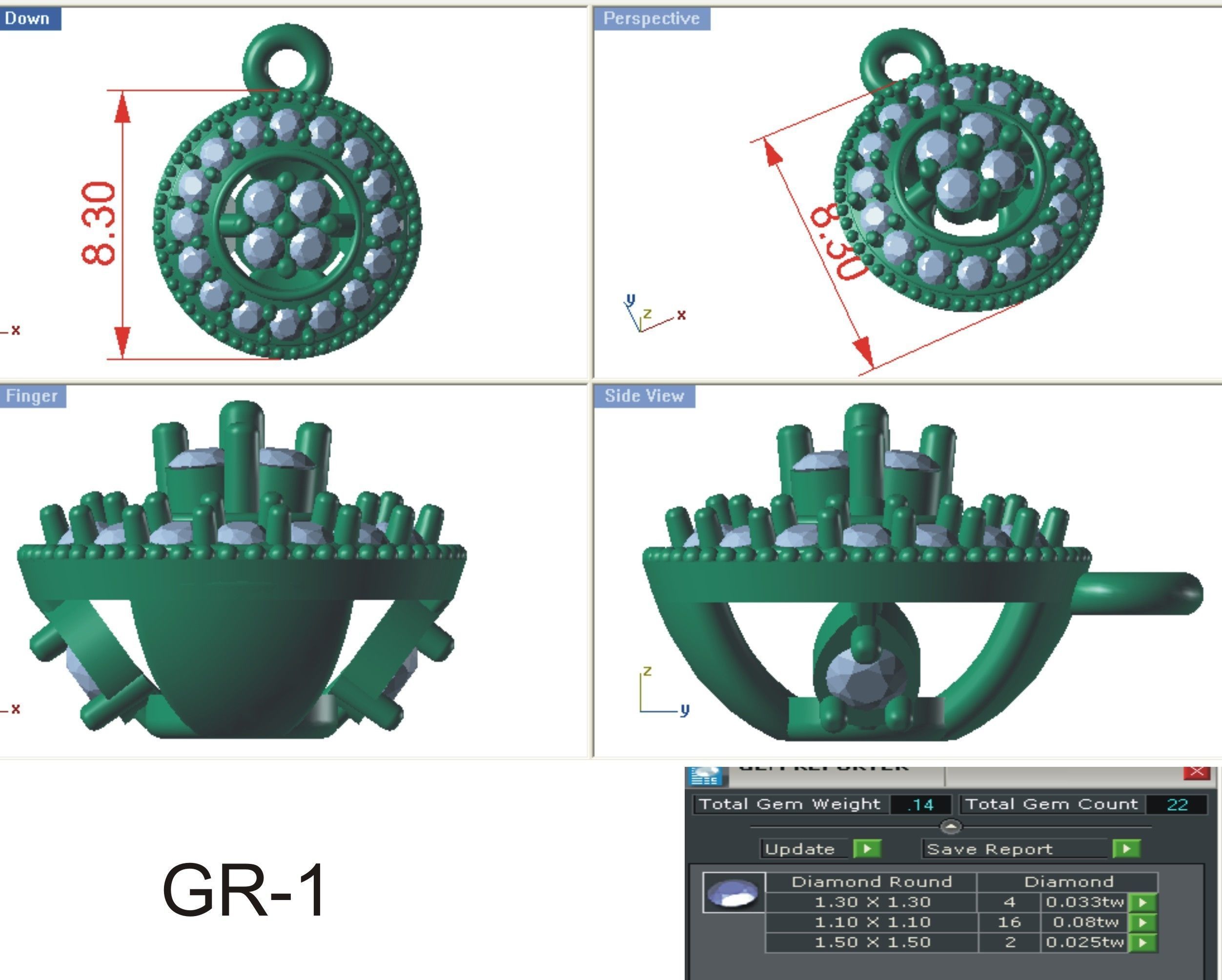 Solitaire Women Pendants 3dm STL OBJ FBX Renders Details 3D print model_3