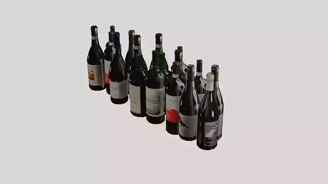 game ready wine bottles  3D model