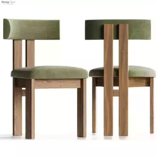 Ceremonie Green Mohair Dining Chair 