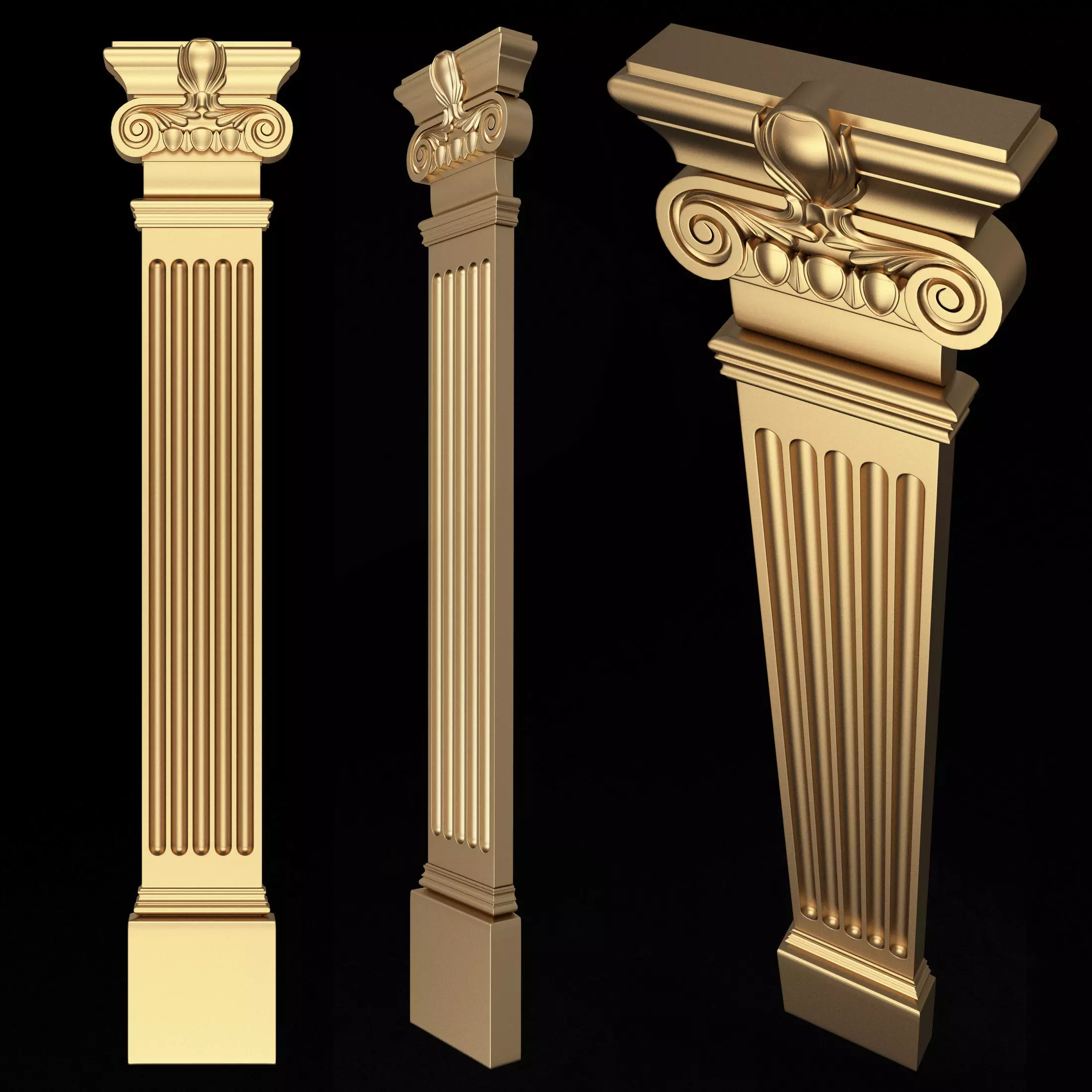 Column Capital 0303 Low-poly 3D model_0