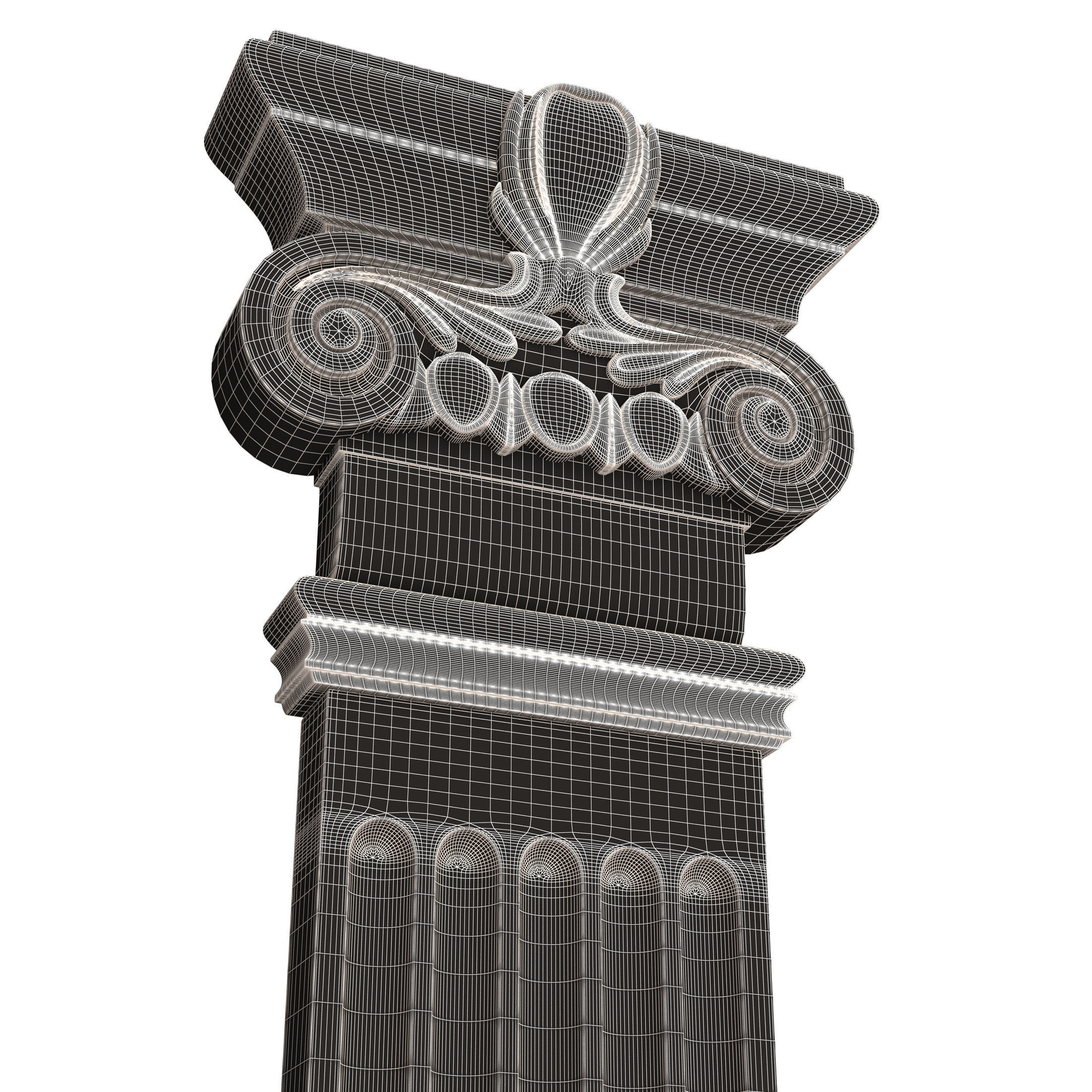 Column Capital 0303 Low-poly 3D model_9