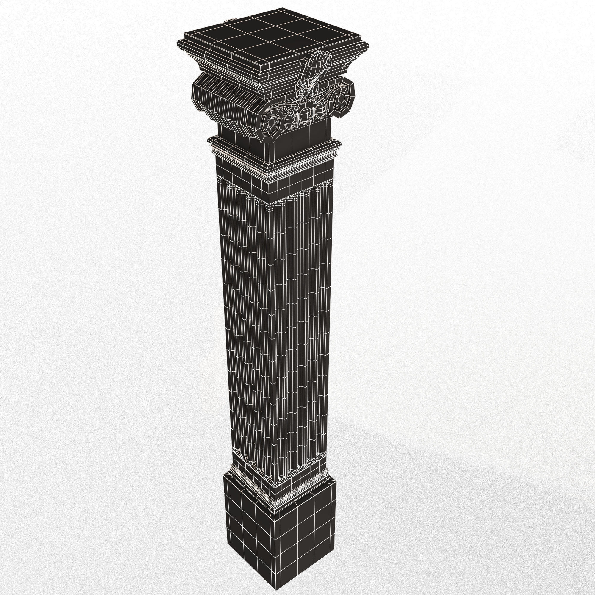 Column Capital 03 Low-poly 3D model_13