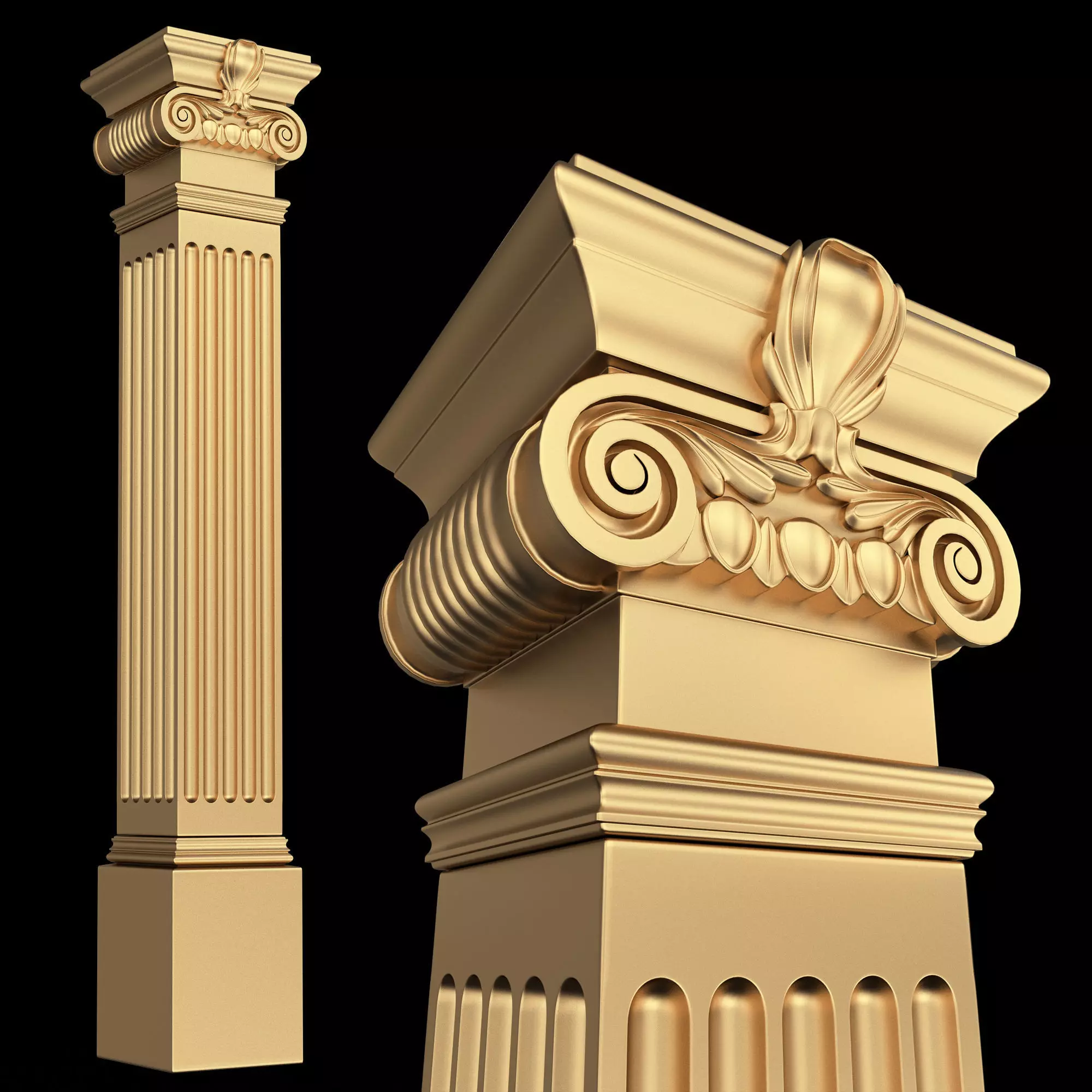 Column Capital 03 Low-poly 3D model_0