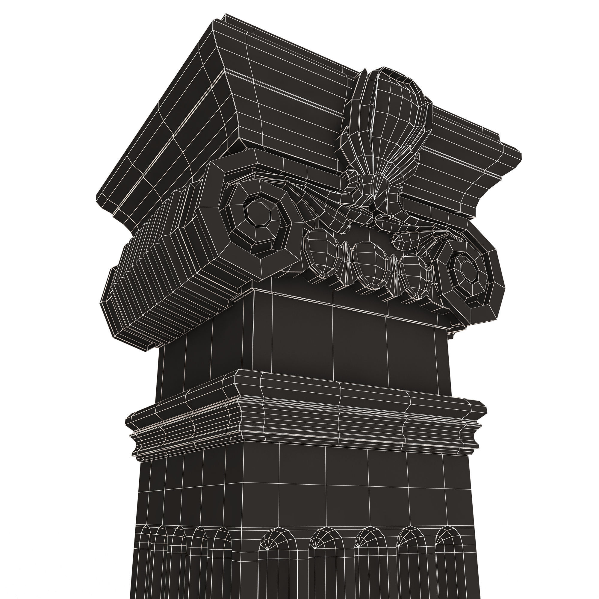 Column Capital 03 Low-poly 3D model_15