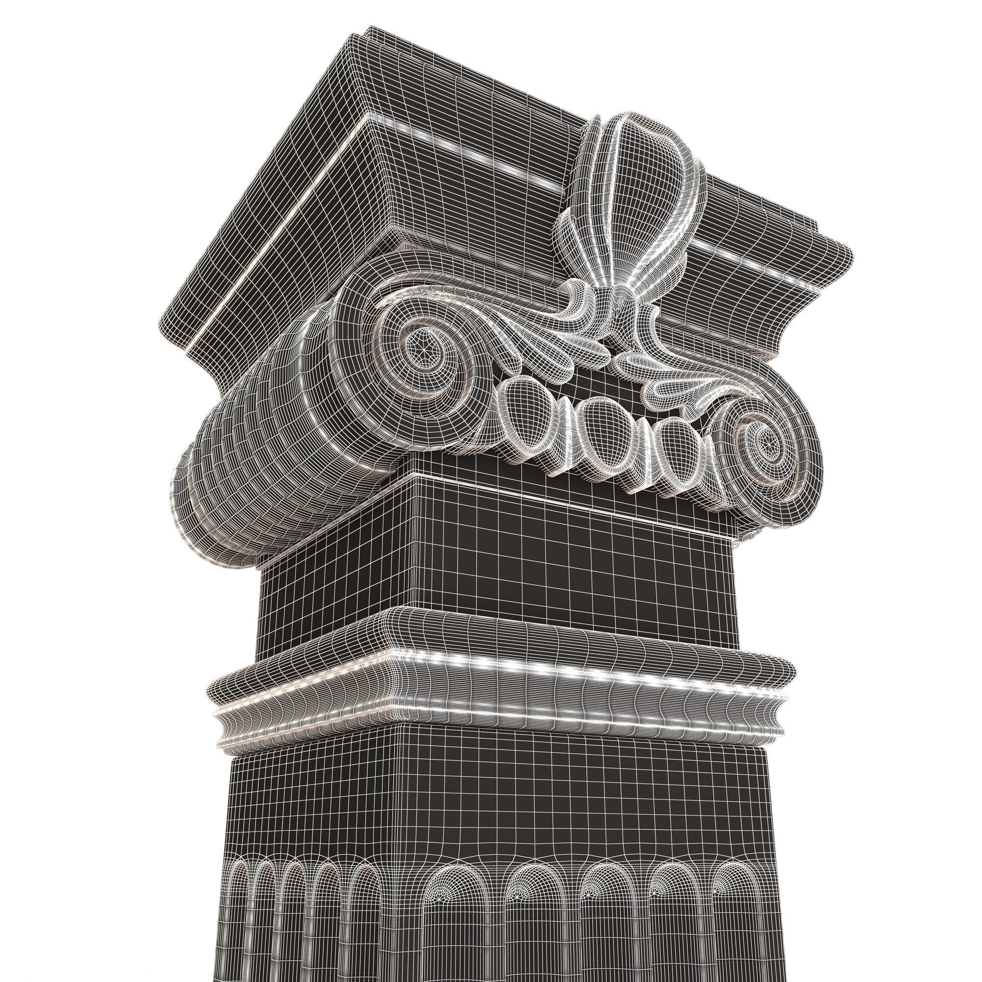 Column Capital 03 Low-poly 3D model_9