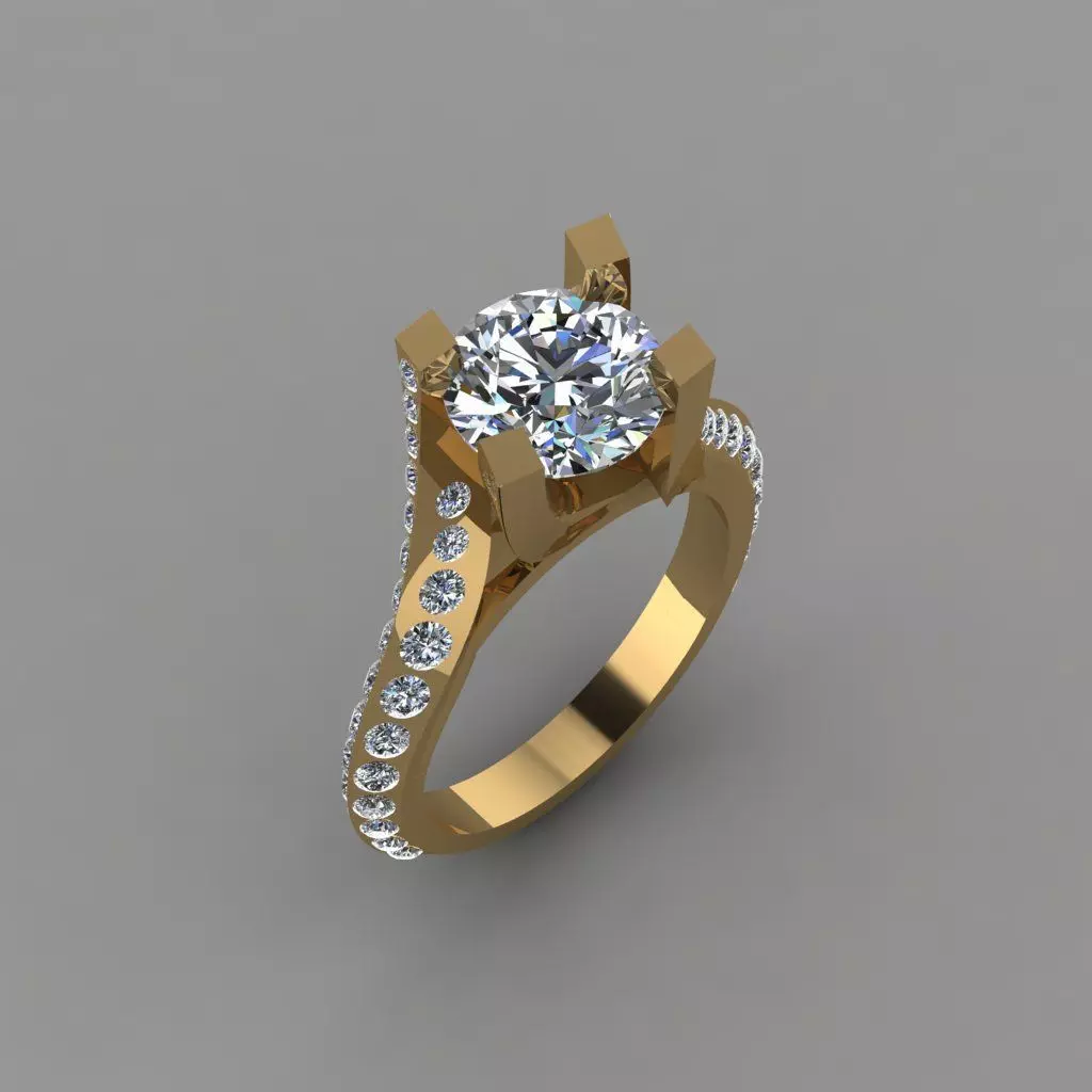 Beautiful Daimond Solid ring 3D print model