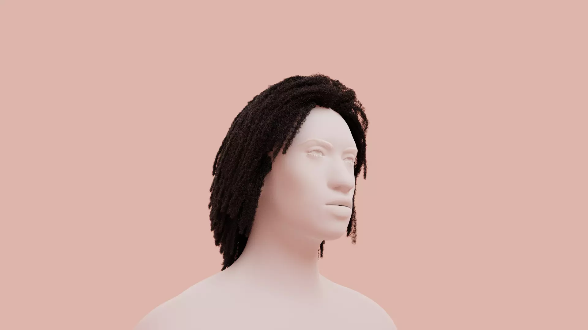 Dreadlocks African Hair 3D model_0