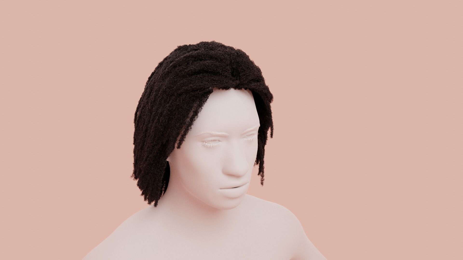 Dreadlocks African Hair 3D model_1