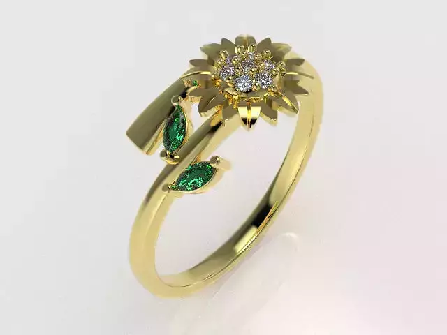 Anillo girasol 3D print model