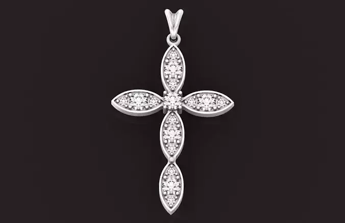  elegant female cross with stones lightweight 522