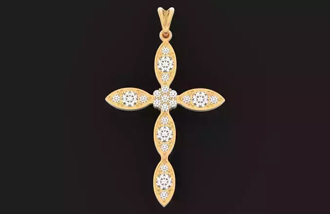 elegant female cross with stones lightweight 522