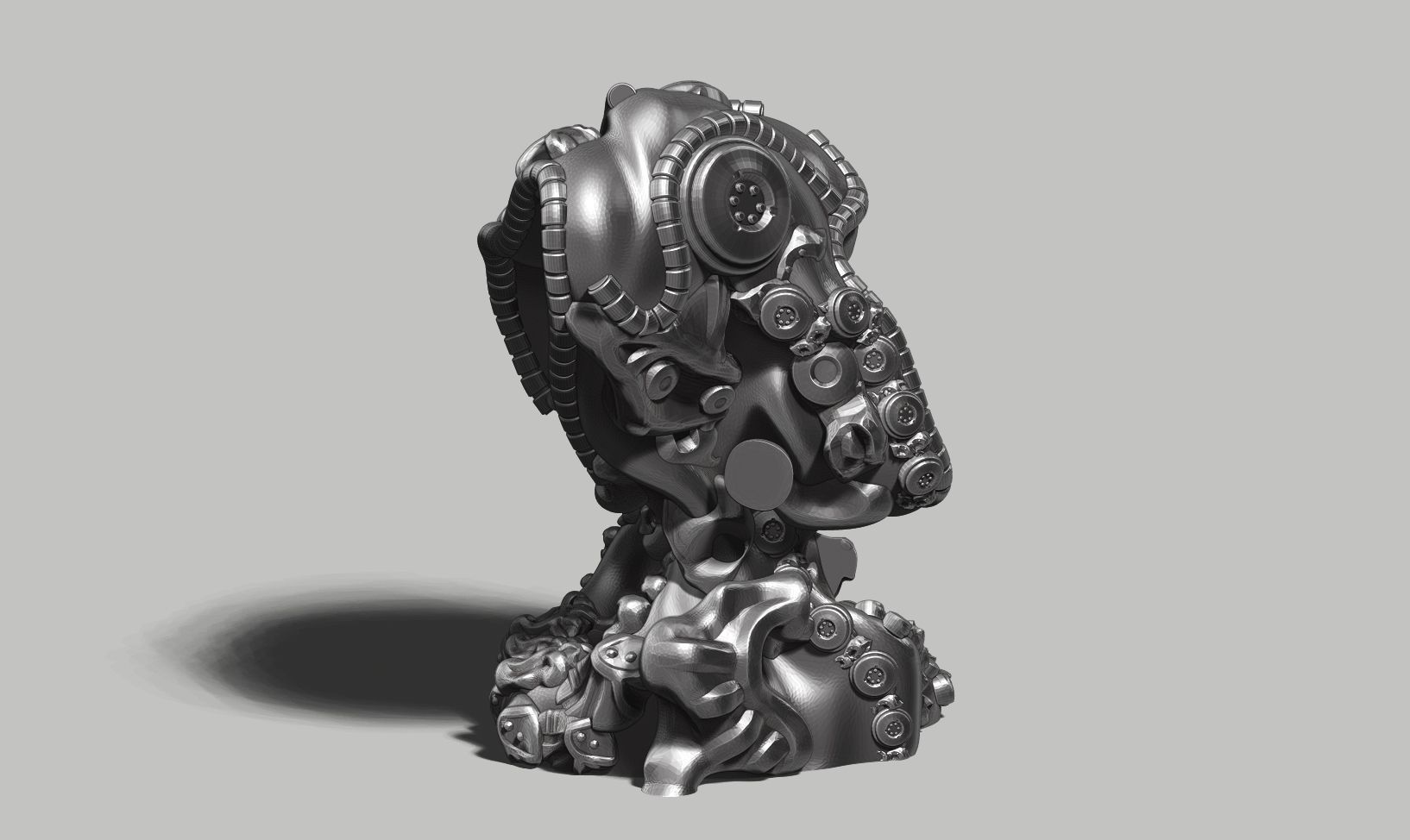 Modern Abstract robotic sculpture 3d print model 152 3D print model_9