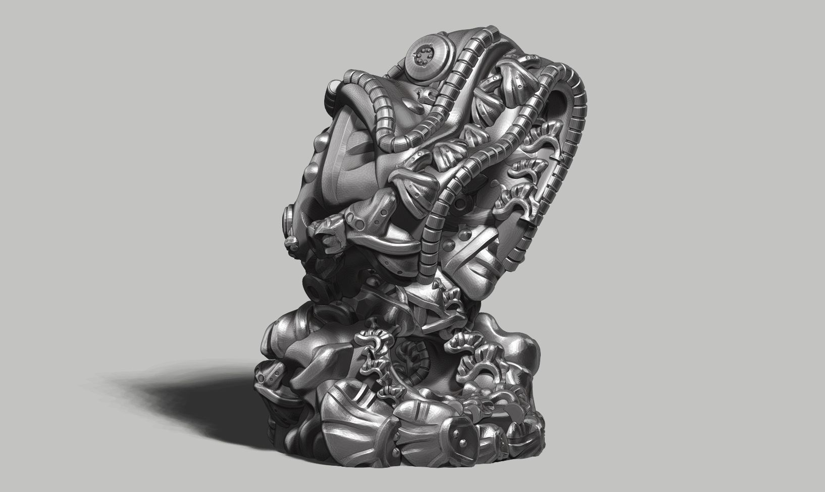 Modern Abstract robotic sculpture 3d print model 152 3D print model_3