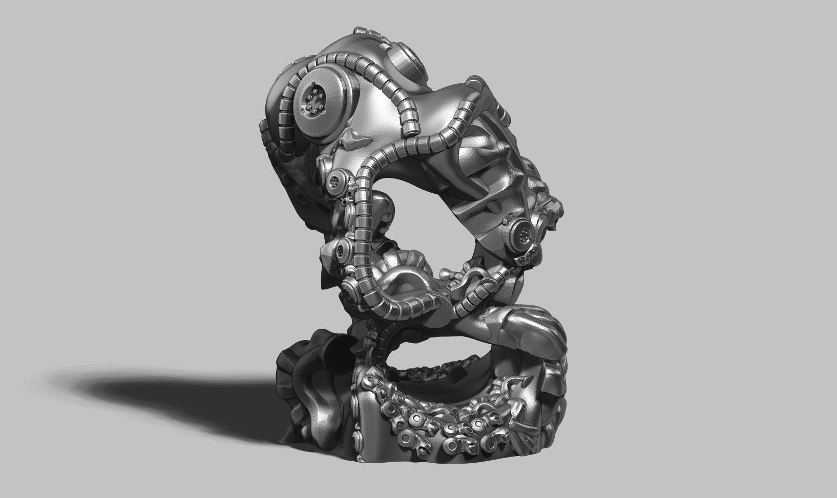 Modern Abstract robotic sculpture 3d print model 152 3D print model_7