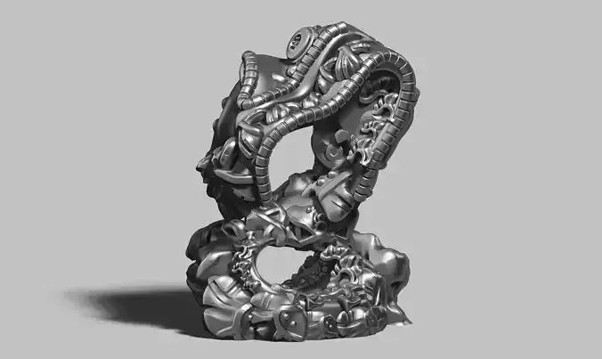Modern Abstract robotic sculpture 3d print model 152 3D print model