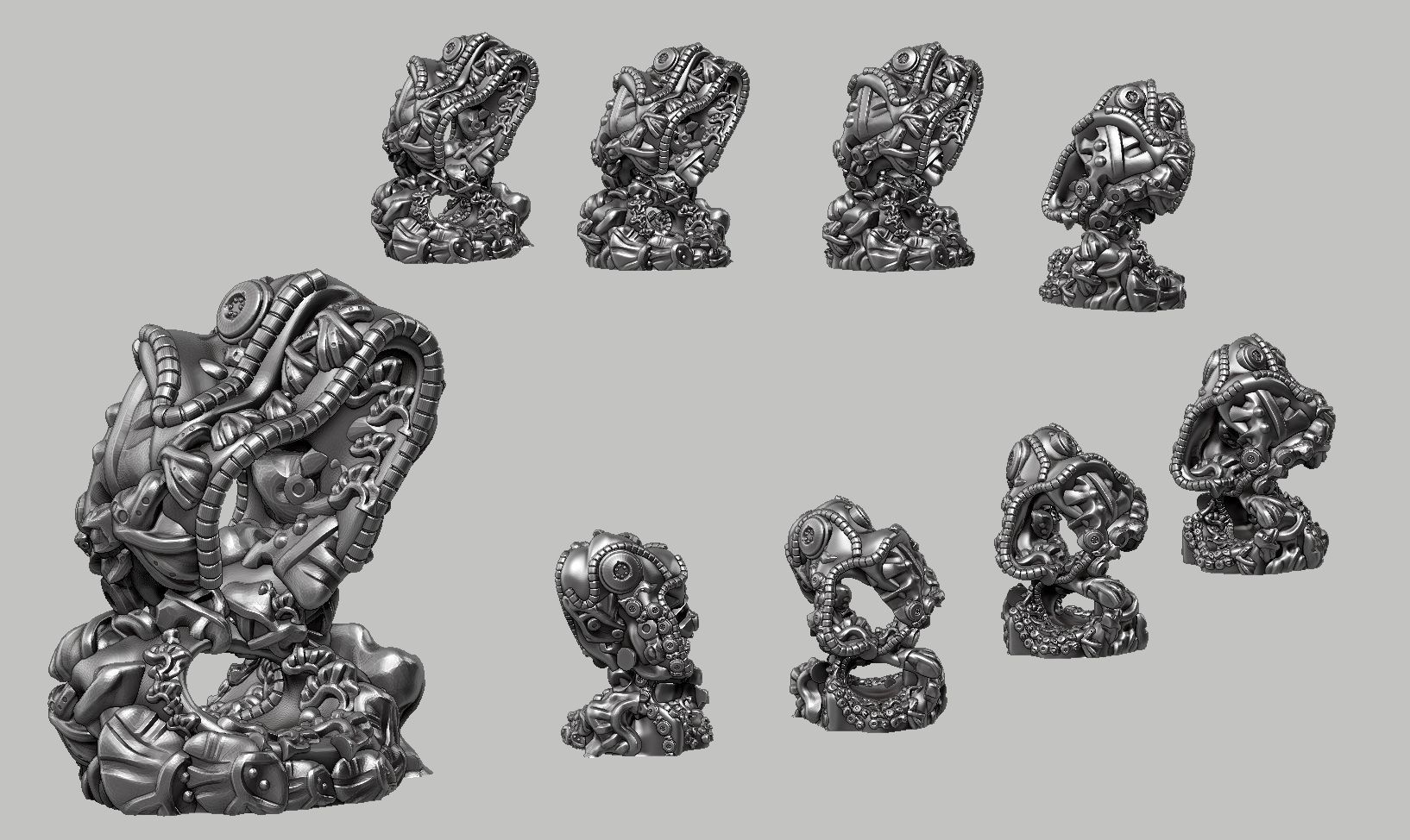 Modern Abstract robotic sculpture 3d print model 152 3D print model_2