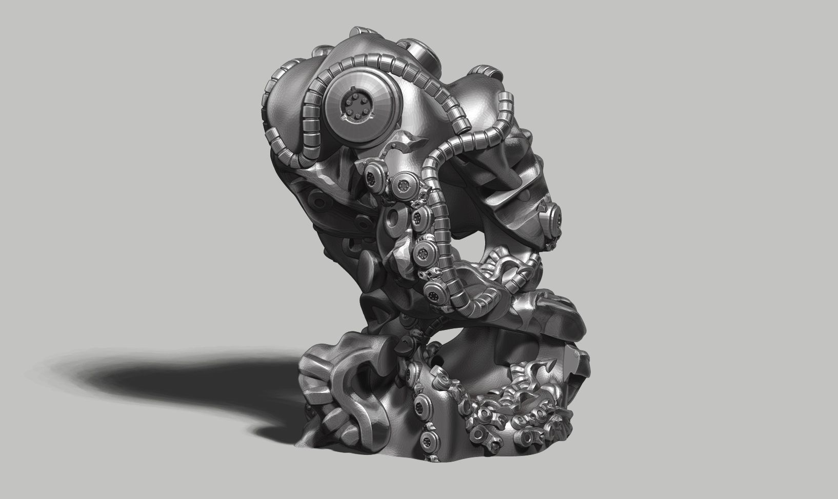 Modern Abstract robotic sculpture 3d print model 152 3D print model_8