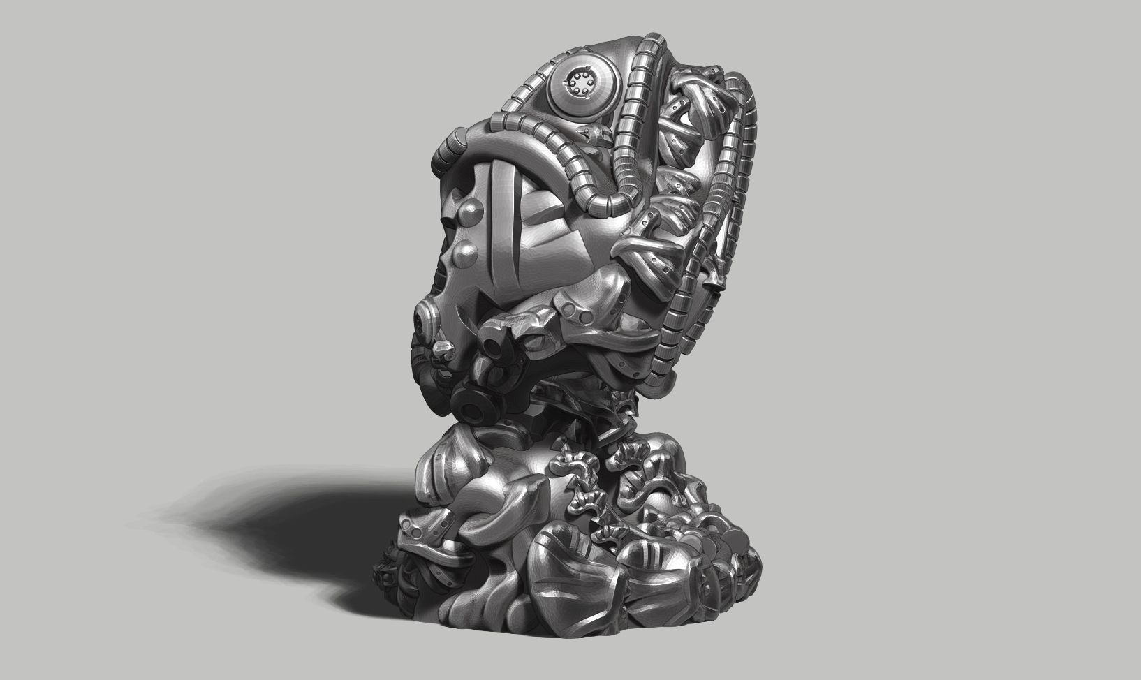 Modern Abstract robotic sculpture 3d print model 152 3D print model_4