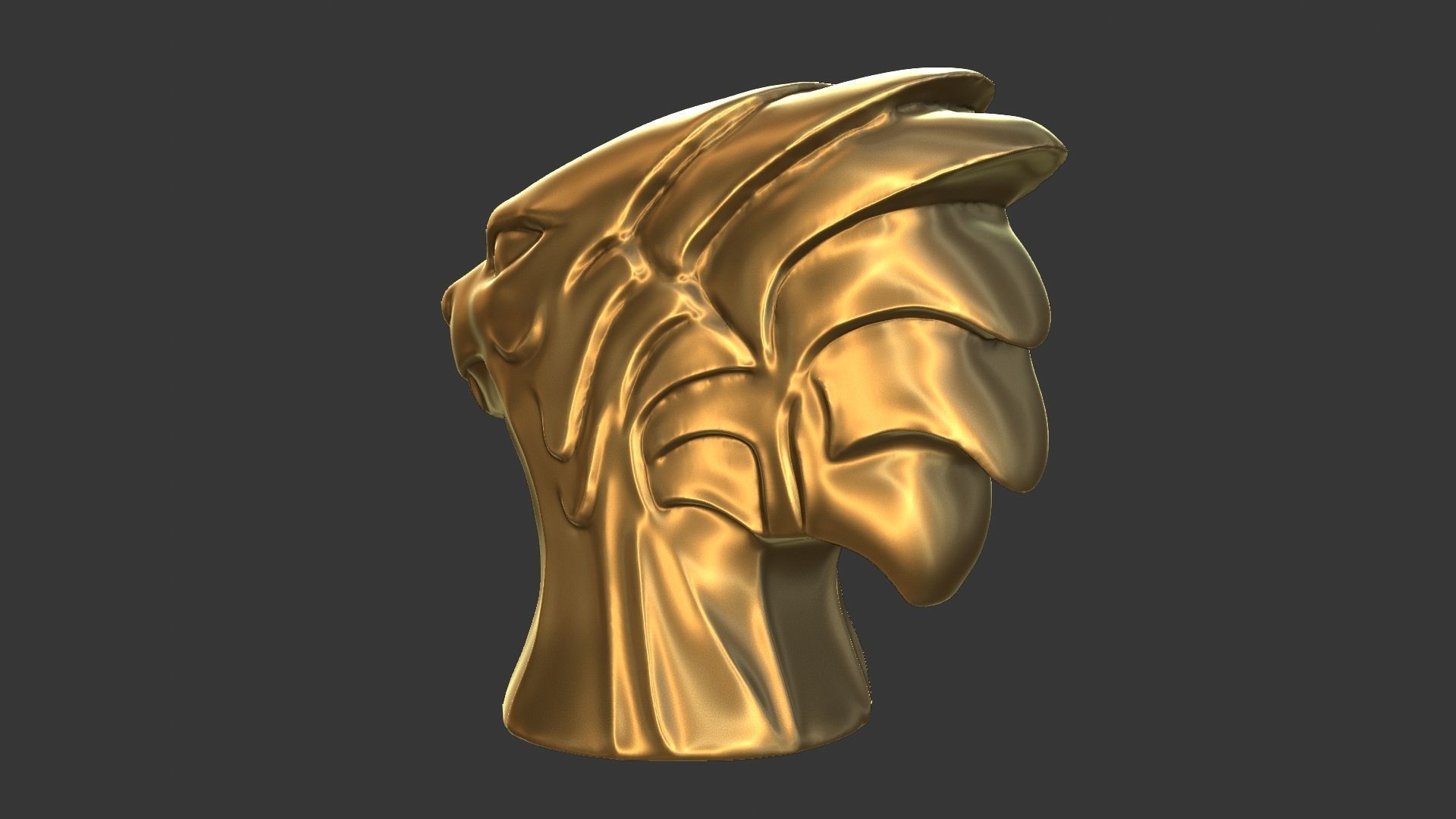 Lion Head or Egyptian Dog Anubis Sphinx Pharaoh Statue 3D print model_2