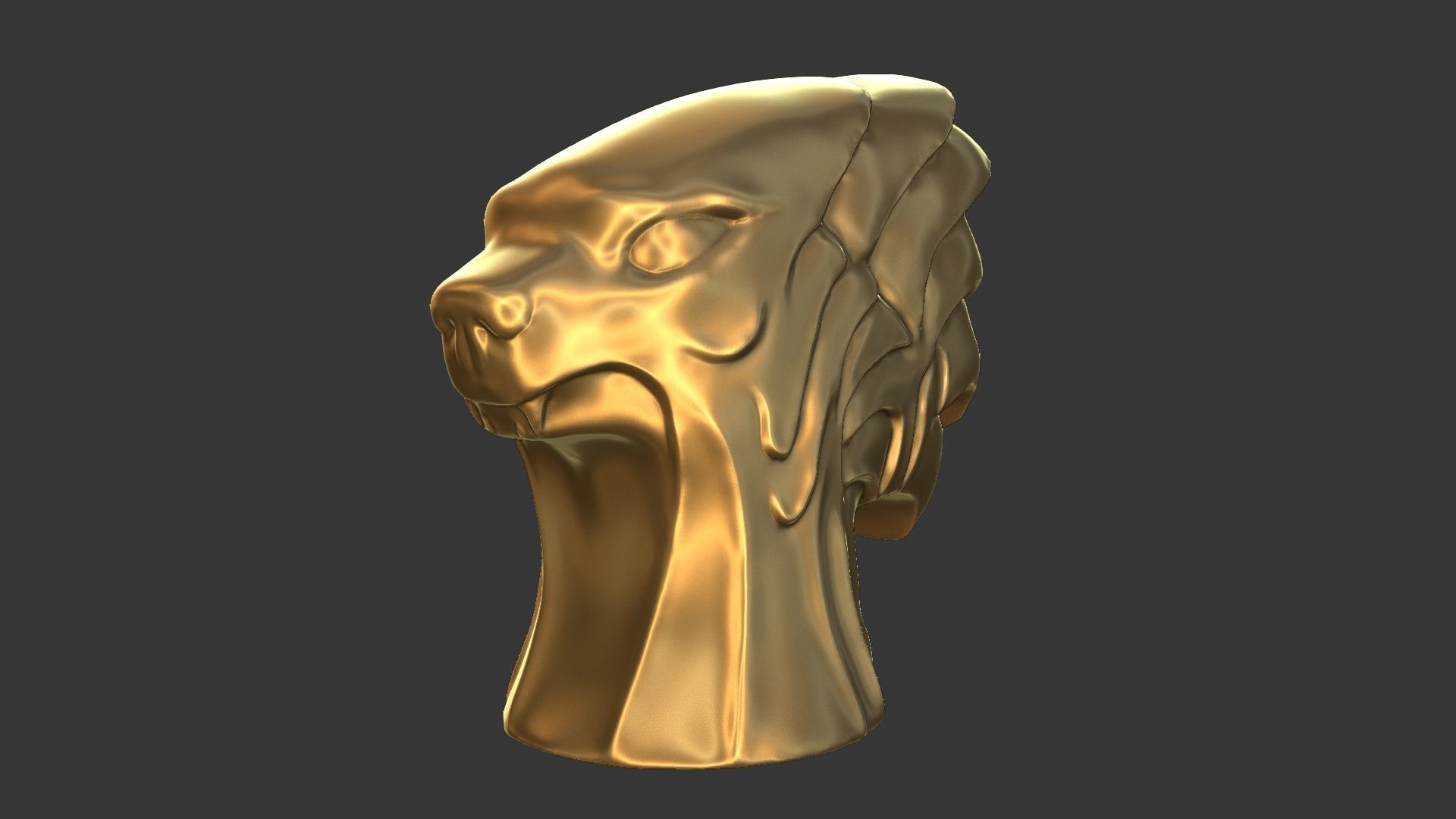 Lion Head or Egyptian Dog Anubis Sphinx Pharaoh Statue 3D print model_1