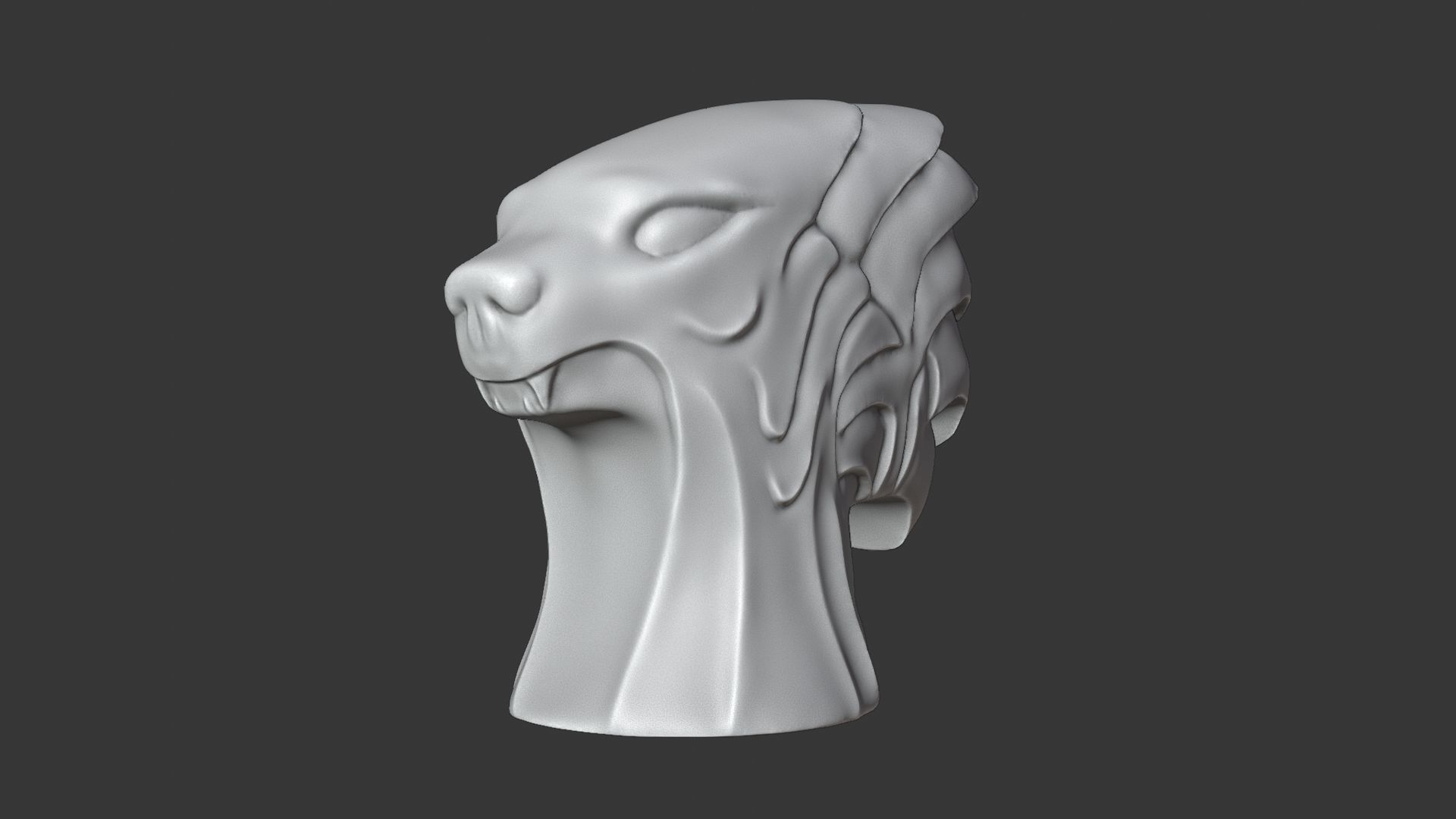 Lion Head or Egyptian Dog Anubis Sphinx Pharaoh Statue 3D print model_4